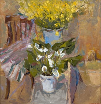 Deux bouquets de la Princesse-Grenouille. Huile sur toile, 100 х 100 cm. 2005