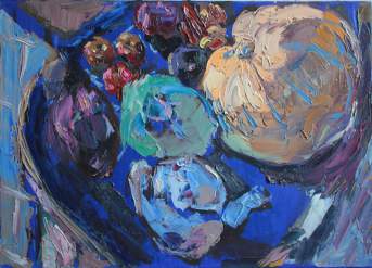 Nature morte à la citrouille. Huile sur toile, 50 x 70 cm. 2008. Collection privée