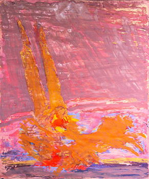 La sortie du Dieu du Soleil Hélios. 120 x 100 cm. 2018