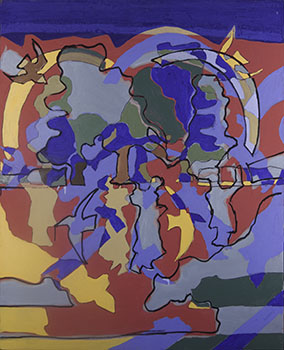 La mer où j’entre jamais ne fut parcourue... - Dante, le Paradis, Chant 2, vers 3, 9, 10. Huile sur toile, 100 x 81 cm. 2019